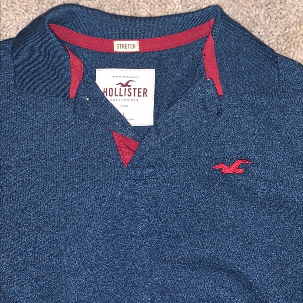 Blue Hollister Collared Polo Shirt Adult Large